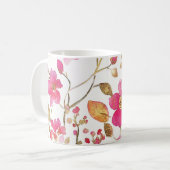 Mug Motif de fleurs de bégonia rose (Devant gauche)