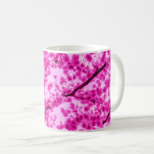 Mug Motif de fleurs de cerisier d'aquarelle (Devant droit)