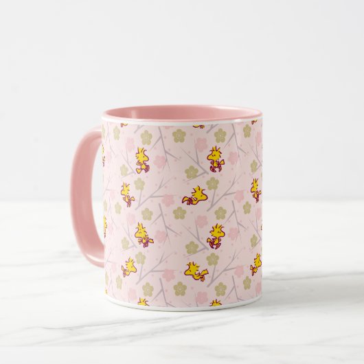 Mug Motif de fleurs de cerisiers roses Woodstock (Devant gauche)