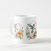 Mug Motif de fleurs de colibris (Devant gauche)