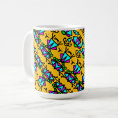 Mug Motif de fleurs de doodle bug (Devant gauche)