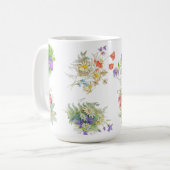 Mug Motif de fleurs de forêt à l'aquarelle (Devant gauche)