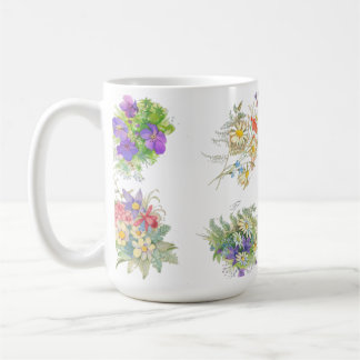 Mug Motif de fleurs de forêt à l'aquarelle