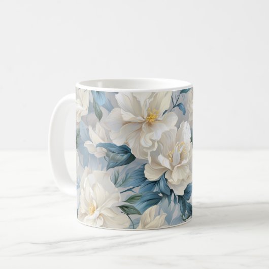 Mug Motif de fleurs de Gardenia blanches (Devant gauche)