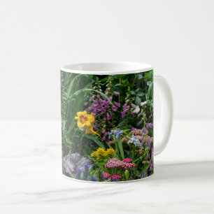Mug Motif de fleurs de jardin d'été vibrant en arrière