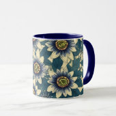Mug Motif de fleurs de la passion bleue (Devant droit)