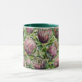 Mug Motif de fleurs de thé rose et vert (Centre)