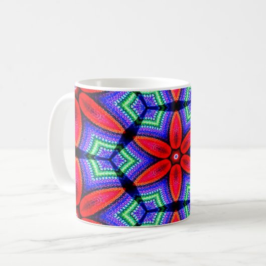 Mug Motif de Fleurs de tissus rouges (Devant gauche)