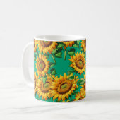 Mug Motif de fleurs de tournesol vert (Devant gauche)