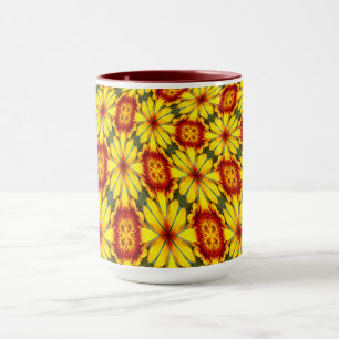 Mug Motif de fleurs d'or