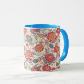 Mug Motif de fleurs et de feuille de pivoine (Devant droit)