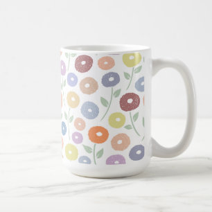 Mug Motif de fleurs floues Pastels sur fond blanc