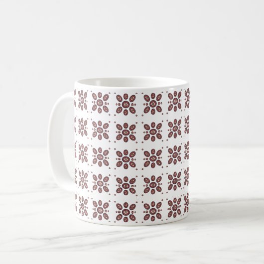 Mug Motif de fleurs Mandala (Devant gauche)