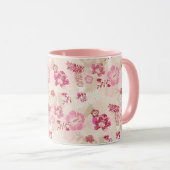 Mug Motif de fleurs modernes roses mignon (Devant droit)