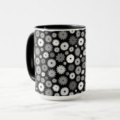 Mug Motif de fleurs monochromes (Devant gauche)