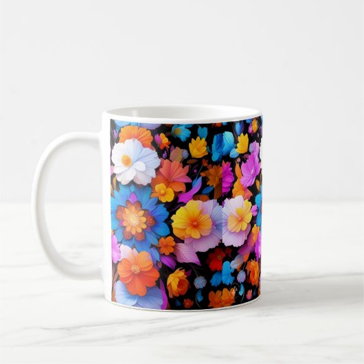Mug Motif de fleurs multicolores (Gauche)