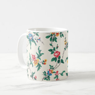 Mug Motif de fleurs multicolores sur fond blanc