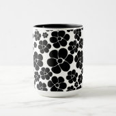 Mug Motif de fleurs - noir et blanc (Centre)