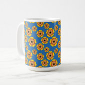 Mug Motif de fleurs orange jaune (Devant gauche)