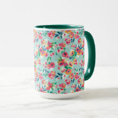 Mug Motif de fleurs peint (Devant droit)