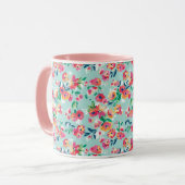 Mug Motif de fleurs peint (Devant gauche)