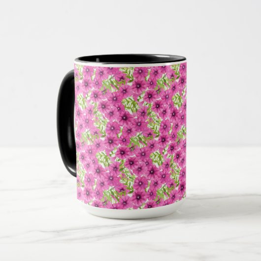 Mug Motif de fleurs pétunia rose (Devant gauche)