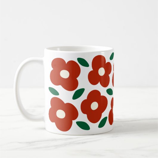 Mug Motif de fleurs rétro Abstrait en gras (Gauche)