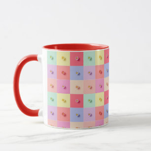Mug Motif de fleurs rétro daisy rouge rose bleu Annive