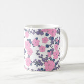 Mug Motif DE FLEURS ROSE ET PURPLE (Devant droit)