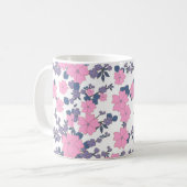 Mug Motif DE FLEURS ROSE ET PURPLE (Devant gauche)