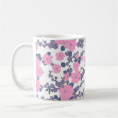 Mug Motif DE FLEURS ROSE ET PURPLE (Gauche)