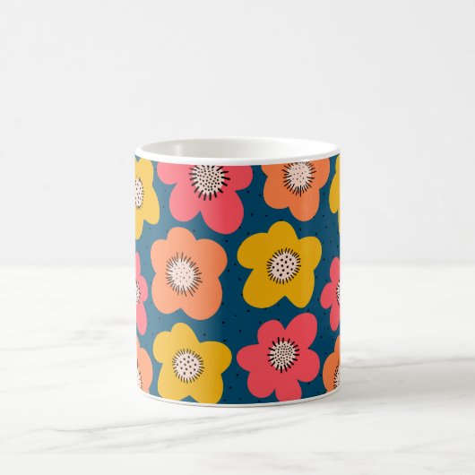 Mug Motif de fleurs sans couture. Flores audacieuses s (Centre)