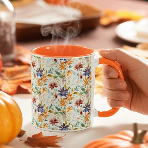 Mug Motif de fleurs sauvages d'automne