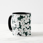 Mug Motif de fleurs tropical blanc (Devant gauche)
