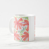 Mug Motif de fleurs tropicales de Sunburst (Devant gauche)