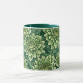 Mug Motif de fleurs vert Chrysanthemum (Centre)