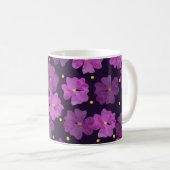 Mug Motif de fleurs violettes sans couture. Aquarelle (Devant droit)