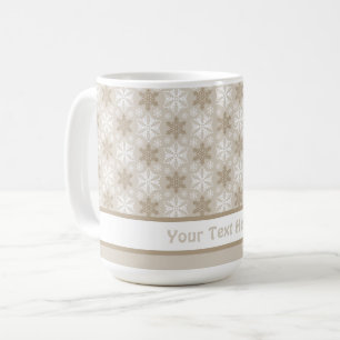 Mug Motif de Flocon de neige blanc Brown brillant Tan