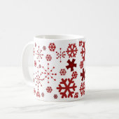 Mug Motif de flocon de neige de vacances rouge (Devant gauche)