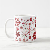 Mug Motif de flocon de neige de vacances rouge (Gauche)