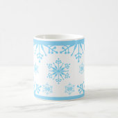 Mug Motif de flocon de neige en bleu. (Centre)