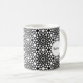 Mug Motif de flocon de neige noir et blanc (Devant droit)