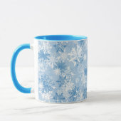 Mug Motif de flocons de neige d'hiver sur le bleu (Gauche)