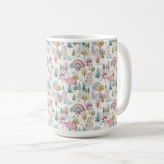Mug Motif de forêt de Pâques pastel (Devant droit)