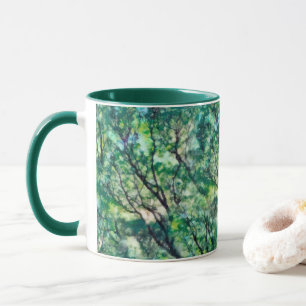 Mug Motif de forêt verte aquarelle
