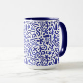Mug Motif de formes bleues (Devant droit)