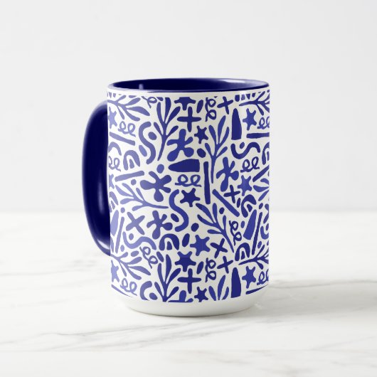 Mug Motif de formes bleues (Devant gauche)