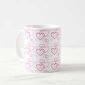 Mug Motif de formes de cœur rose (Devant gauche)