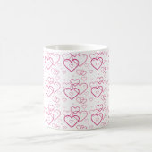 Mug Motif de formes de cœur rose (Centre)