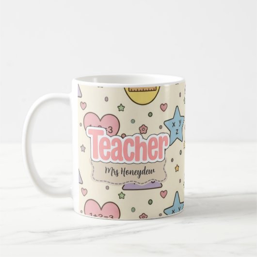 Mug Motif de formes mathématiques d'enseignant mignon  (Gauche)